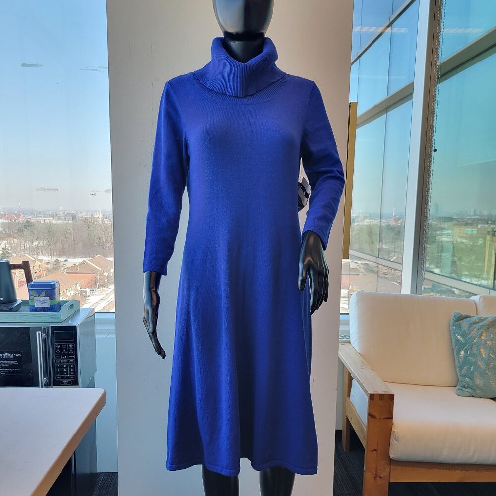 NINE WEST womens Cowl Neck Fit and Flare Sweater Dress Dress